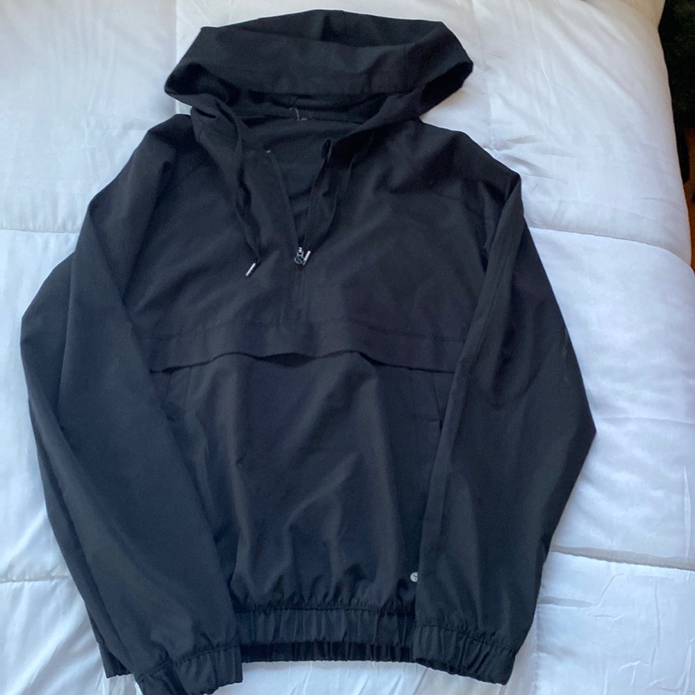 Black Quarter-Zip Wind Breaker Size S